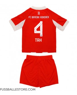Günstige Bayern Munich Jonathan Tah #4 Heimtrikotsatz Kinder 2025-26 Kurzarm (+ Kurze Hosen)